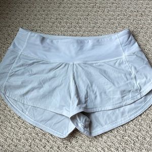 White lululemon athletic shorts